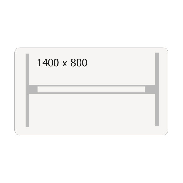 Hæve-sænkebord DNA, Birk 1400x800 mm 2-ben/Hvid