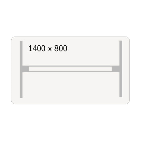 Hæve-sænkebord DNA, Birk 1400x800 mm 2-ben/Hvid
