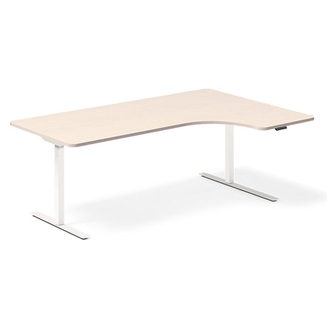Hæve-sænkebord DNA, Birk 2000x1200 mm Højre 2-ben/Hvid