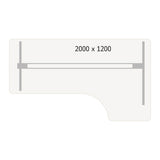 Hæve-sænkebord DNA, Birk 2000x1200 mm Højre 2-ben/Hvid