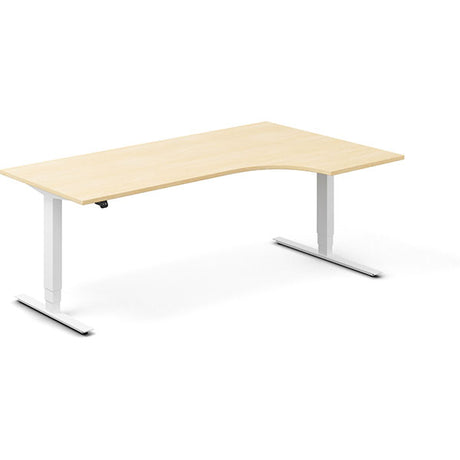 Hæve-sænkebord DNA, Birk 2000x1200 mm Højre 2-ben/Hvid