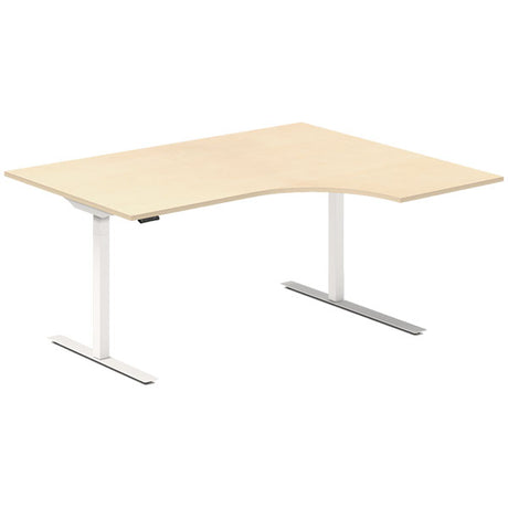 Hæve-sænkebord DNA, Birk 1600x1200 mm Højre 2-ben/Hvid