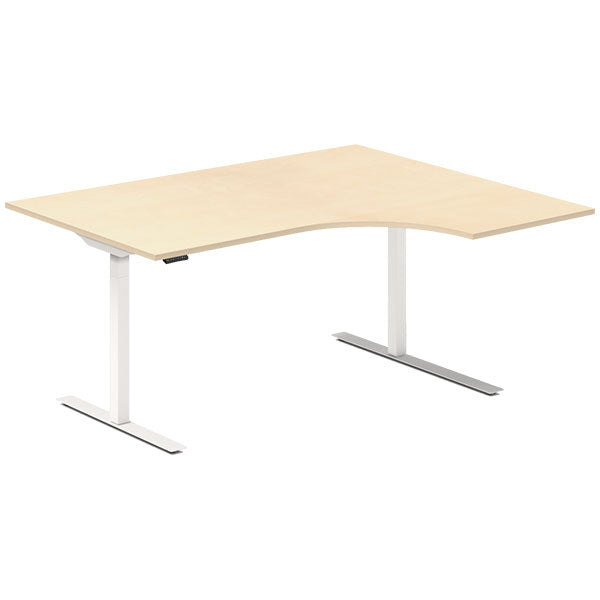 Hæve-sænkebord DNA, Birk 1600x1200 mm Højre 2-ben/Hvid
