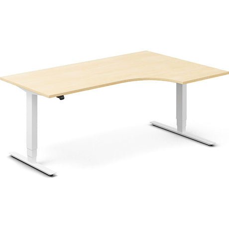 Ergoff Hæve-sænkebord DNA, Birk 1800x1200 mm Højre 2-ben/Hvid – Hæve/sænkeborde