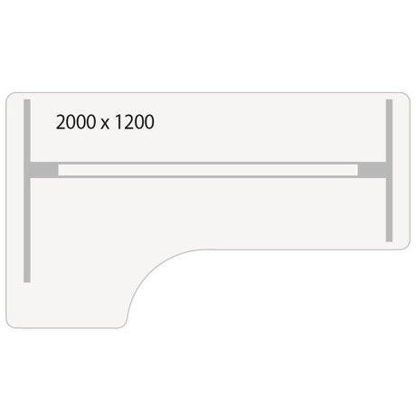 Hæve-sænkebord DNA, Birk 2000x1200 mm Venstre 2-ben/Hvid