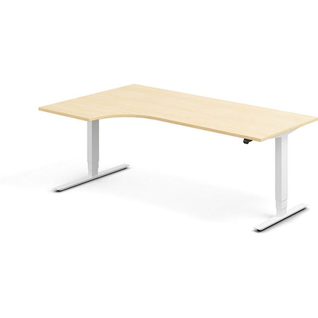 Hæve-sænkebord DNA, Birk 2000x1200 mm Venstre 2-ben/Hvid