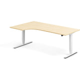 Hæve-sænkebord DNA, Birk 2000x1200 mm Venstre 2-ben/Hvid – image 1