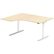 Hæve-sænkebord DNA, Birk 1600x1200 mm Venstre 2-ben/Hvid