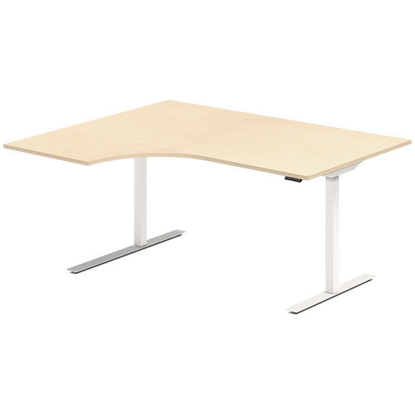 Hæve-sænkebord DNA, Birk 1600x1200 mm Venstre 2-ben/Hvid