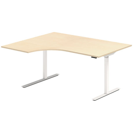 Hæve-sænkebord DNA, Birk 1600x1200 mm Venstre 2-ben/Hvid