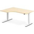 Ergoff Hæve-sænkebord DNA, Birk 1600x1200 mm Venstre 2-ben/Hvid – Hæve/sænkeborde