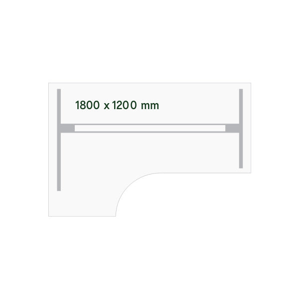 Hæve-sænkebord DNA, Birk 1800x1200 mm Venstre 2-ben/Hvid