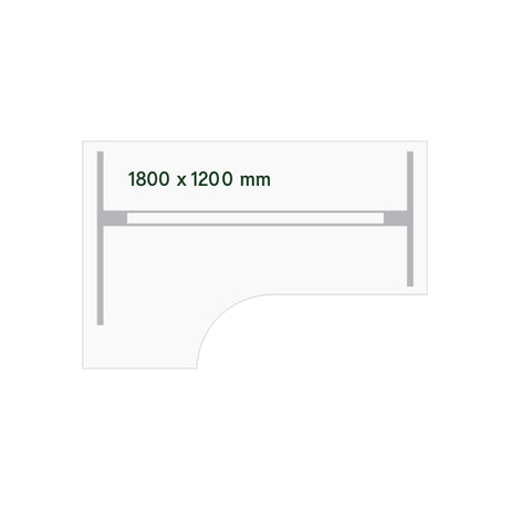 Hæve-sænkebord DNA, Birk 1800x1200 mm Venstre 2-ben/Hvid