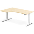 Ergoff Hæve-sænkebord DNA, Birk 1800x1200 mm Venstre 2-ben/Hvid – Hæve/sænkeborde