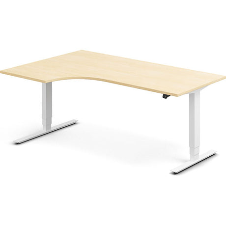 Ergoff Hæve-sænkebord DNA, Birk 1800x1200 mm Venstre 2-ben/Hvid – Hæve/sænkeborde
