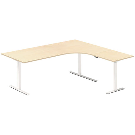 Hæve-sænkebord DNA, Birk 2000x1800 mm Højre 3-ben/Hvid