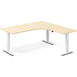 Ergoff Hæve-sænkebord DNA, Birk 1800x1800 mm Højre 3-ben/Hvid – Hæve/sænkeborde