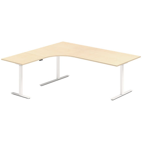 Hæve-sænkebord DNA, Birk 2000x1800 mm Venstre 3-ben/Hvid