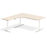Hæve-sænkebord DNA, Birk 1800x1800 mm Venstre 3-ben/Hvid