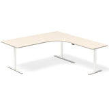 Hæve-sænkebord DNA, Birk 2000x2000 mm Højre 3-ben/Hvid