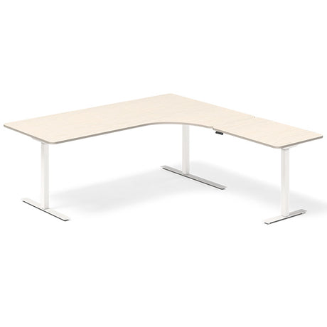 Hæve-sænkebord DNA, Birk 2000x2000 mm Højre 3-ben/Hvid