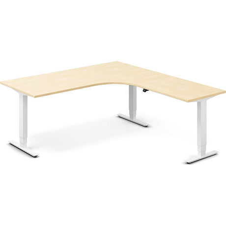 Ergoff Hæve-sænkebord DNA, Birk 1800x2000 mm Højre 3-ben/Hvid – Hæve/sænkeborde