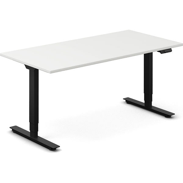Ergoff Hæve-sænkebord DNA, Hvid 1600x800mm 2-ben/Sort – Hæve/sænkeborde