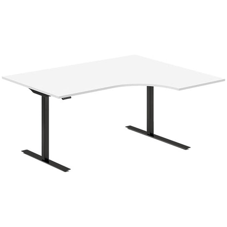 Hæve-sænkebord DNA, Hvid 1600x1200 mm Højre 2-ben/Sort