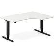 Ergoff Hæve-sænkebord DNA, Hvid 1600x1200mm Højre 2-ben/Sort – Hæve/sænkeborde