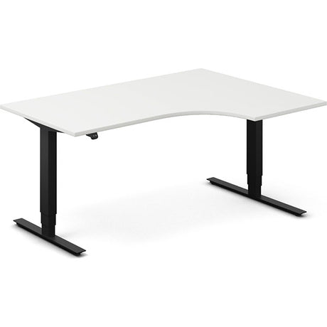 Hæve-sænkebord DNA, Hvid 1600x1200mm Højre 2-ben/Sort