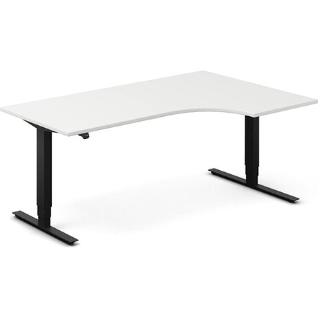 Ergoff Hæve-sænkebord DNA, Hvid 1800x1200mm Højre 2-ben/Sort – Hæve-sænkeborde
