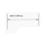 Hæve-sænkebord DNA, Hvid 2000x1200 mm Venstre 2-ben/Sort