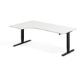 Ergoff Hæve-sænkebord DNA, Hvid 2000x1200mm Venstre 2-ben/Sort – Hæve-sænkeborde