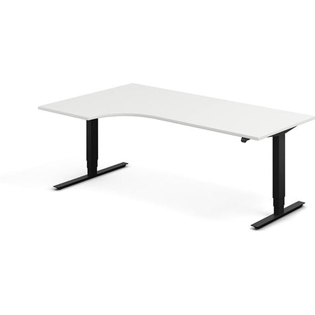 Ergoff Hæve-sænkebord DNA, Hvid 2000x1200mm Venstre 2-ben/Sort – Hæve-sænkeborde