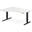 Ergoff Hæve-sænkebord DNA, Hvid 1600x1200mm Venstre 2-ben/Sort – Hæve/sænkeborde