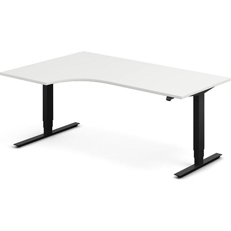 Ergoff Hæve-sænkebord DNA, Hvid 1800x1200mm Venstre 2-ben/Sort – Hæve-sænkeborde