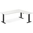 Ergoff Hæve-sænkebord DNA, Hvid 2000x1800mm Højre 3-ben/Sort – Hæve/sænkeborde