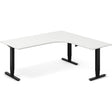 Ergoff Hæve-sænkebord DNA, Hvid 1800x1800mm Højre 3-ben/Sort – Hæve/sænkeborde