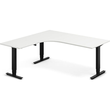 Hæve-sænkebord DNA, Hvid 1800x1800mm Venstre 3-ben/Sort