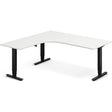 Ergoff Hæve-sænkebord DNA, Hvid 1800x1800mm Venstre 3-ben/Sort – Hæve/sænkeborde