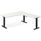 Hæve-sænkebord DNA, Hvid 1800x2000mm Højre 3-ben/Sort