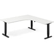 Ergoff Hæve-sænkebord DNA, Hvid 1800x2000mm Højre 3-ben/Sort – Hæve/sænkeborde