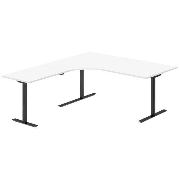 Hæve-sænkebord DNA, Hvid 1800x2000 mm Venstre 3-ben/Sort