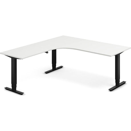 Ergoff Hæve-sænkebord DNA, Hvid 1800x2000mm Venstre 3-ben/Sort – Hæve/sænkeborde