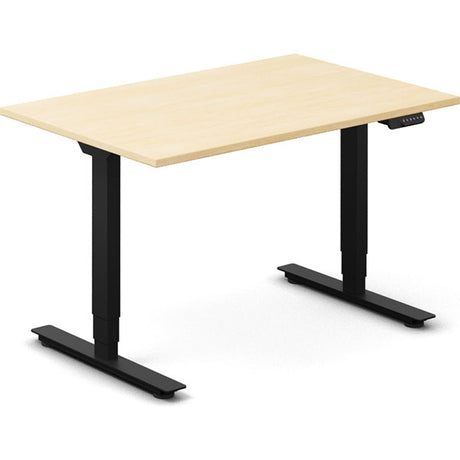 Ergoff Hæve-sænkebord DNA, Birk 1200x800 mm 2-ben/Sort – Hæve/sænkeborde