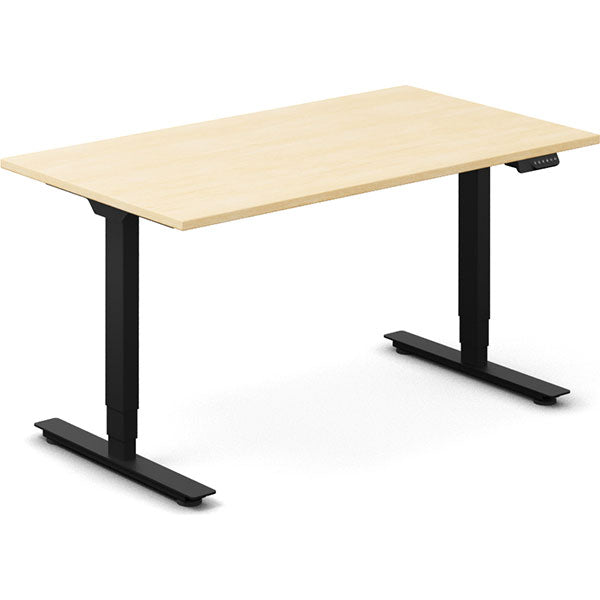 Ergoff Hæve-sænkebord DNA, Birk 1400x800 mm 2-ben/Sort – Hæve-sænkeborde