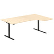 Hæve-sænkebord DNA, Birk 2000x1200 mm Højre 2-ben/Sort