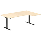 Hæve-sænkebord DNA, Birk 2000x1200 mm Højre 2-ben/Sort