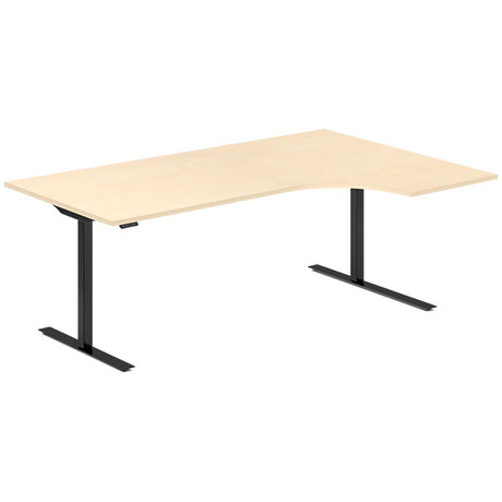 Hæve-sænkebord DNA, Birk 2000x1200 mm Højre 2-ben/Sort