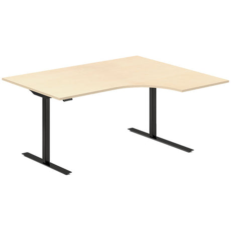 Hæve-sænkebord DNA, Birk 1600x1200 mm Højre 2-ben/Sort